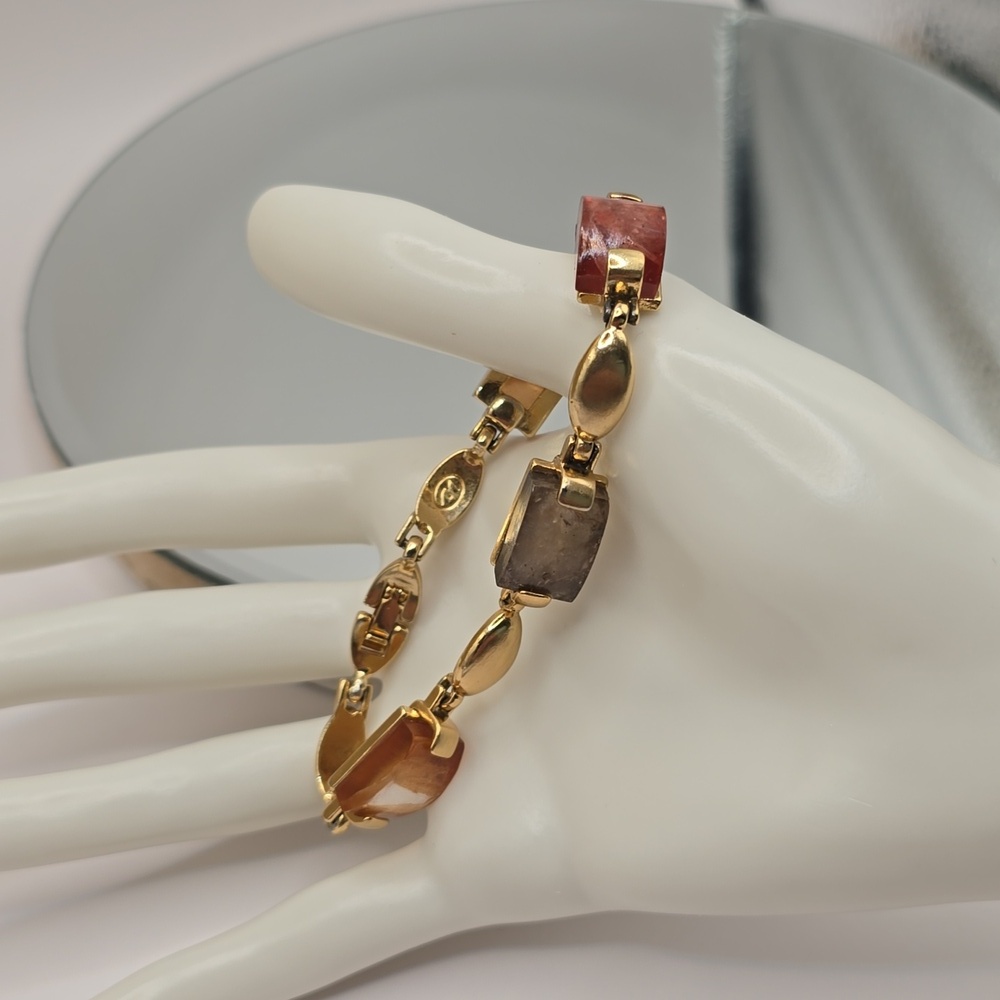Liz Claiborne Multicolor Faux Stone Goldtone Bracelet